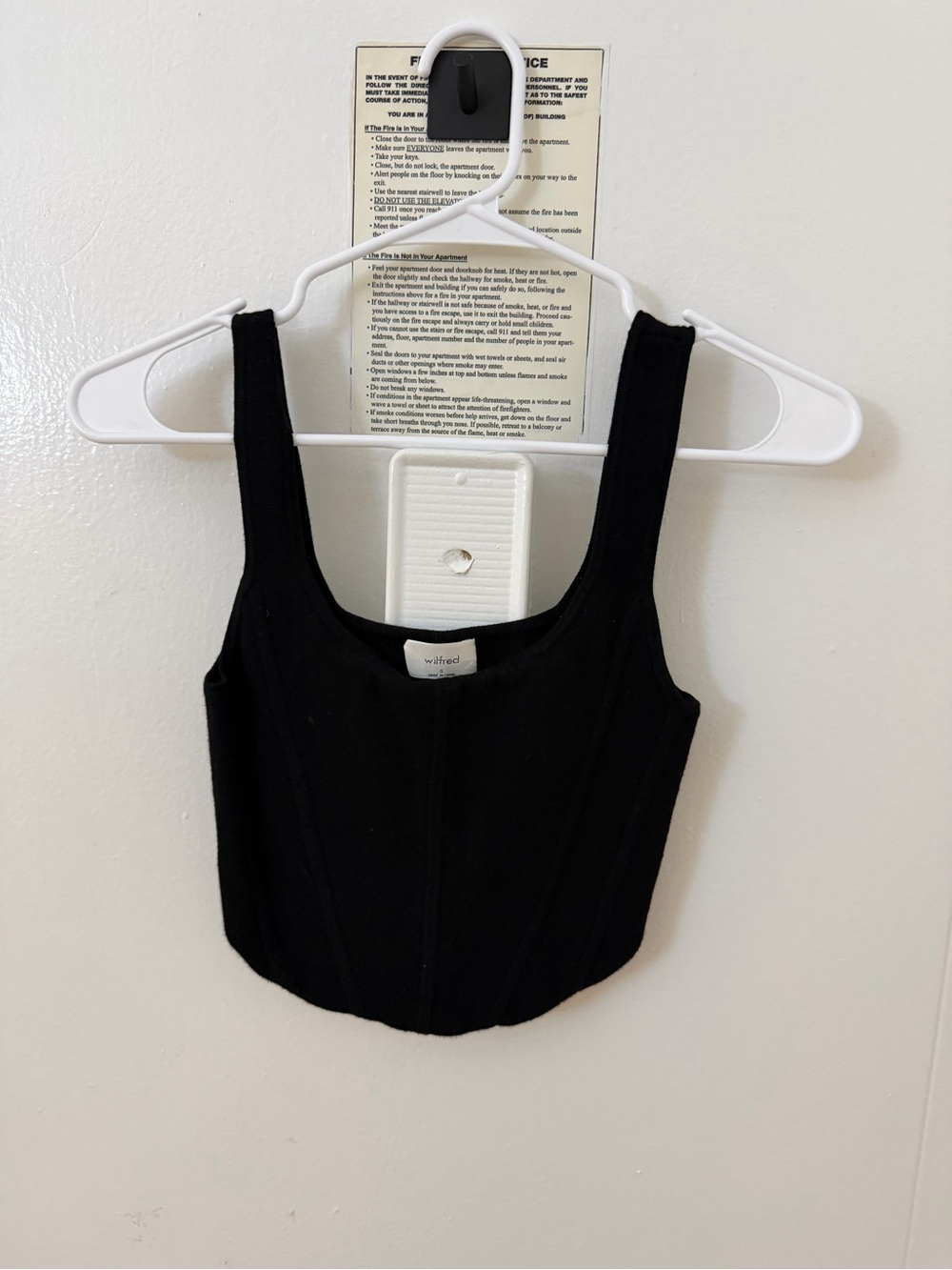 Wilfred Black Sculpted Square-Neck Crop